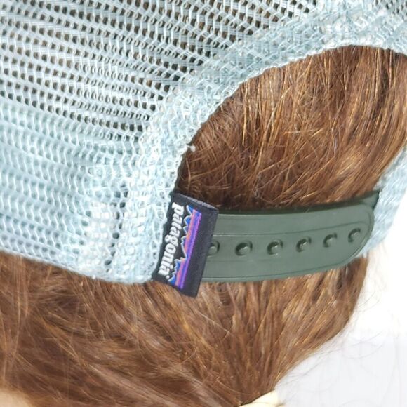 Patagonia Unisex Peace Offering Brown Blue OS Mesh Snapback Trucker Cap Hat - Picture 9 of 10